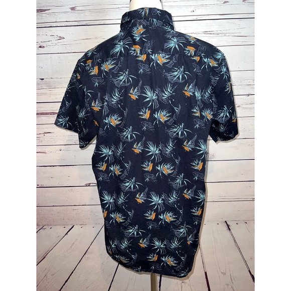 Molokai Surf Co Short Sleeve Button Front Shirt Black Large Hawaiian Tropical - Picture 8 of 8